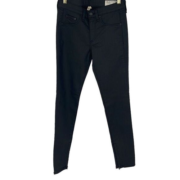 Rag & Bone Intermix Womens Skinny Zipper Capri Jeans Stretch Black‎ Size 27 - Picture 1 of 12